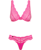 Obsessive Luvae pink lace lingerie set