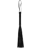 Ouch! black faux leather flogger with embossed handle