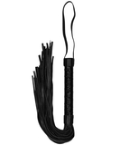 Ouch! black faux leather flogger with embossed handle