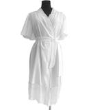 MAKE white tencel robe with lacy hem