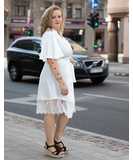 MAKE white tencel robe with lacy hem