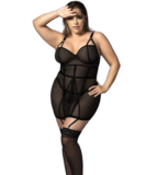 Mapale must läbipaistev babydoll-kleit, millel on stringid
