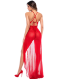 Mapale Lucia red sheer lace dress with thong