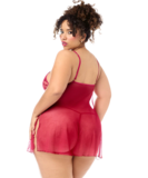 Mapale red sheer babydoll