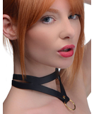 Master Series Bondage Beddie Leatherette Collar With O-Ring