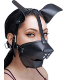Master Series šunų kaukė su antsnukiu ir burnos kamščiu
