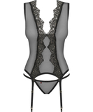 Obsessive Meshlove black basque with string