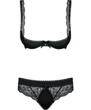 Obsessive Miamor black lace two-piece lingerie set