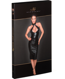 Noir Handmade black matte look dress with decolletage