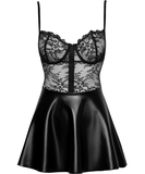 Noir Handmade black matte look & lace mini dress