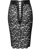 Noir Handmade black matte look skirt with lacy back