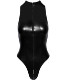 Noir Handmade black snakeskin wet look bodysuit
