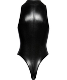 Noir Handmade black snakeskin wet look bodysuit