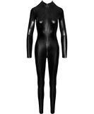 Noir Handmade black snakeskin wet look catsuit