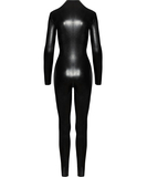 Noir Handmade black snakeskin wet look catsuit