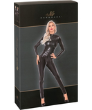 Noir Handmade black snakeskin wet look catsuit