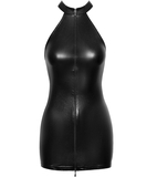 Noir Handmade black snakeskin wet look mini dress