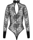 Noir Handmade Kink Royal черный кружевной боди с разрезом