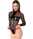 Noir Handmade Kink Royal juoda permatoma glaustinukė atviru tarpkoju