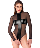 Noir Handmade Kink Royal juoda permatoma glaustinukė atviru tarpkoju