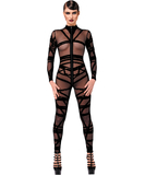 Noir Handmade Kink Royal F357 melns caurspīdīgs kaķenes tērps