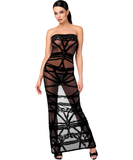 Noir Handmade Kink Royal F358 melna rakstaina kleita