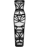 Noir Handmade Kink Royal F358 melna rakstaina kleita