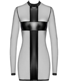 Noir Handmade Kink Royal F369 melna caurspīdīga minikleita