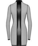 Noir Handmade Kink Royal F369 melna caurspīdīga minikleita