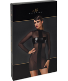 Noir Handmade Kink Royal F369 melna caurspīdīga minikleita