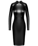 Noir Handmade Kink Royal F371 melna mugurpusē caurspīdīga kleita