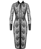 Noir Handmade Kink Royal F376 melna mežģīņu kleita