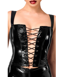 Noir Handmade Kink Royal F379 melna krūšturkorsete ar šņorējumu