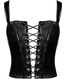 Noir Handmade Kink Royal F379 melna krūšturkorsete ar šņorējumu