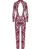 Noir Handmade Kink Royal F383 burgundy sheer mesh dress