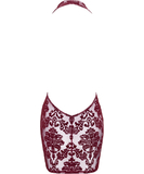 Noir Handmade Kink Royal F385 burgundy sheer mesh mini dress