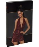 Noir Handmade Kink Royal F385 burgundy sheer mesh mini dress