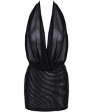 Noir Handmade Orgia F351 juoda blizgių mini suknelė