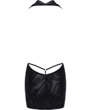 Noir Handmade Orgia F351 juoda blizgių mini suknelė
