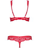 Obsessive Red Lace Two-piece Lingerie Set
