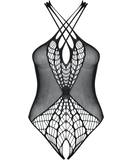 Obsessive B118 black net crotchless bodysuit