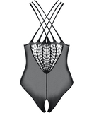 Obsessive B118 black net crotchless bodysuit