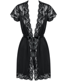 Obsessive musta pitsinen seksikäs aamutakki