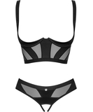 Obsessive Chic Amoria black open lingerie set