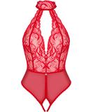 Obsessive Dagmarie red crotchless bodysuit