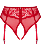 Obsessive Dagmarie red crotchless garter panties