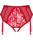 Obsessive Dagmarie red crotchless garter panties