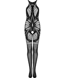 Obsessive black net crotchless bodystocking