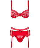 Obsessive Heartina Red Lace Lingerie Set