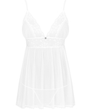 Obsessive Heavenlly valgest läbipaistvast tüllist babydoll-kleit
